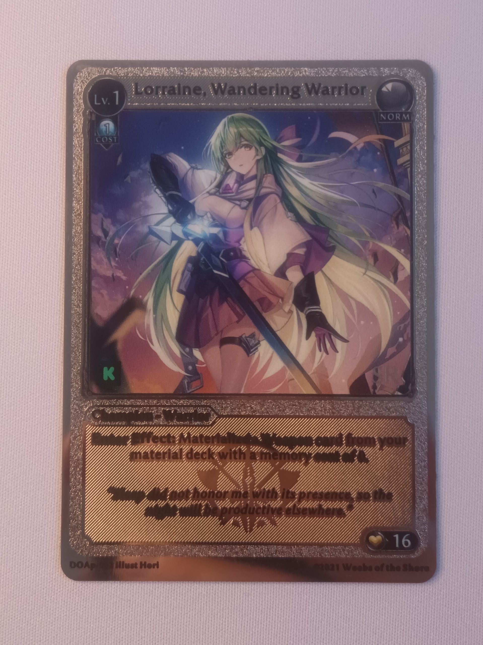 Lorraine, Wandering Warrior プロモFOIL Lorraine, Wandering Warrior (Dawn of Ashes First Edition