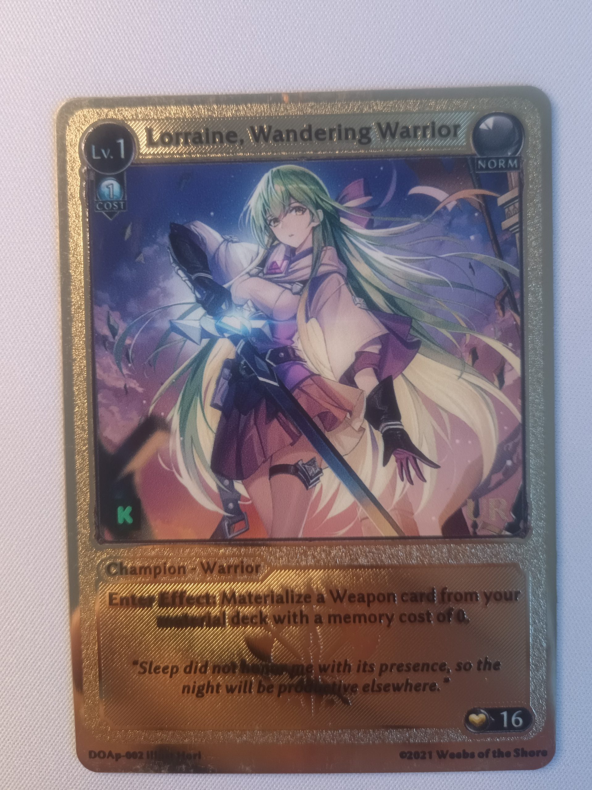 Sample cards: Lorraine, Wandering Warrior | Silvie, Wrote a Blog