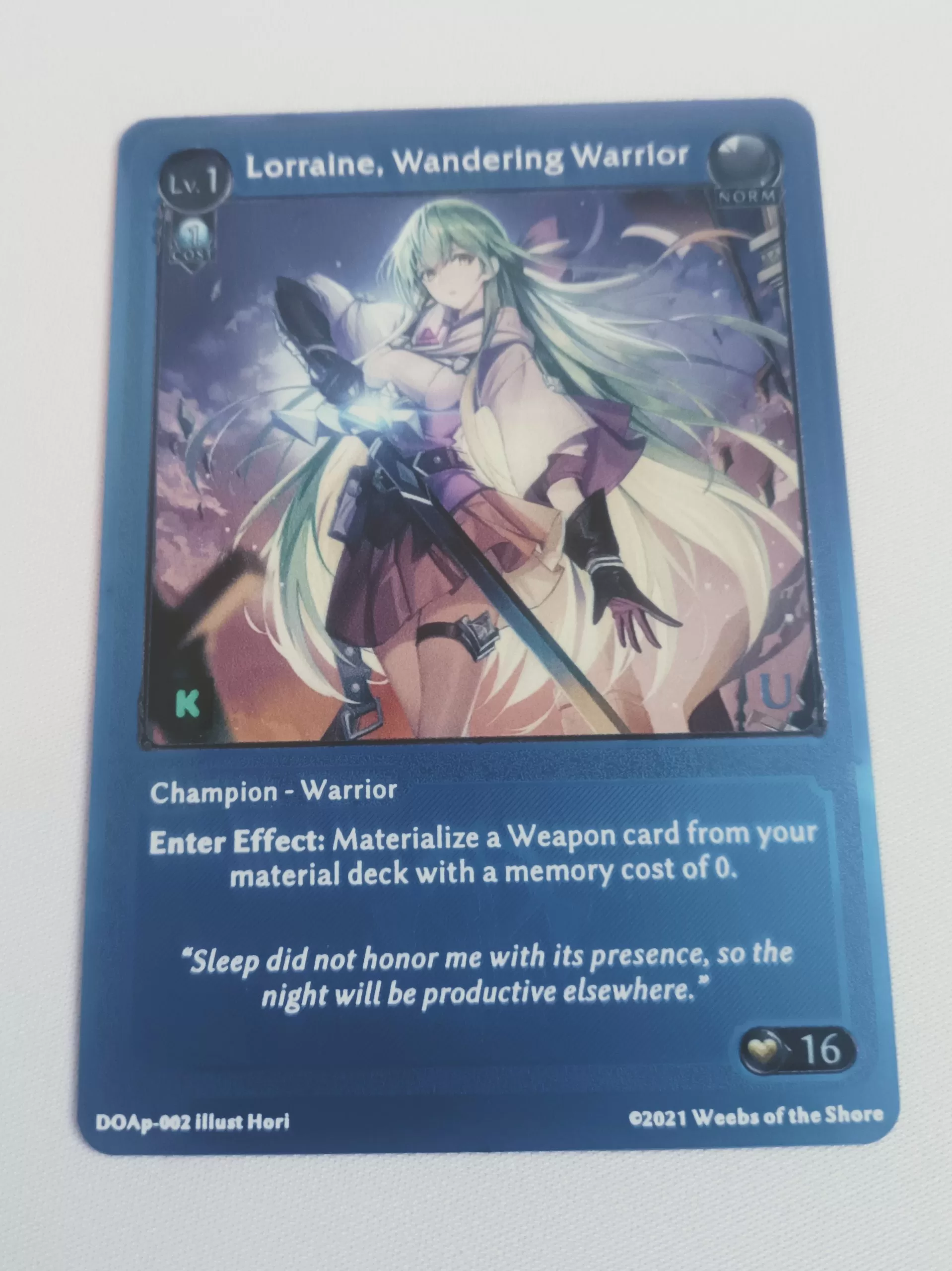 Grand Archive TCG Kickstarter Lorraine Wandering Warrior